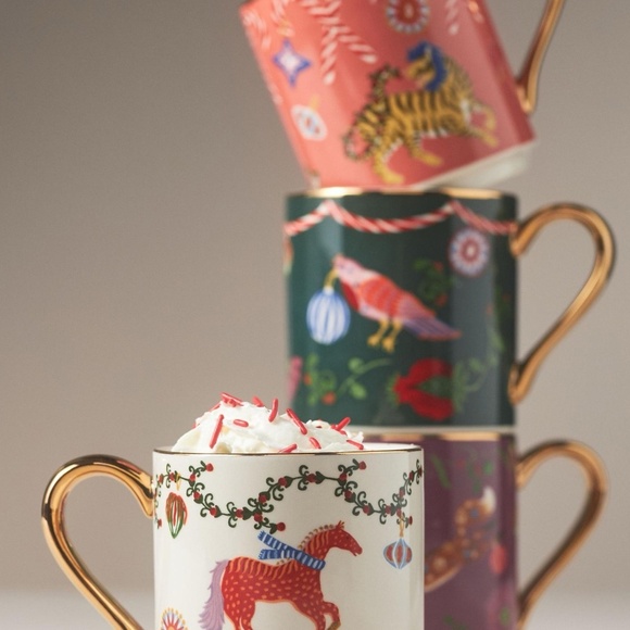 NWT Anthropologie Juniper Christmas Mug Bird - Picture 3 of 4